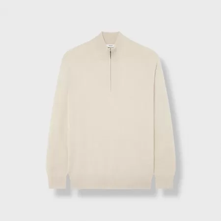 Pull Quarter Zip Beige Clair