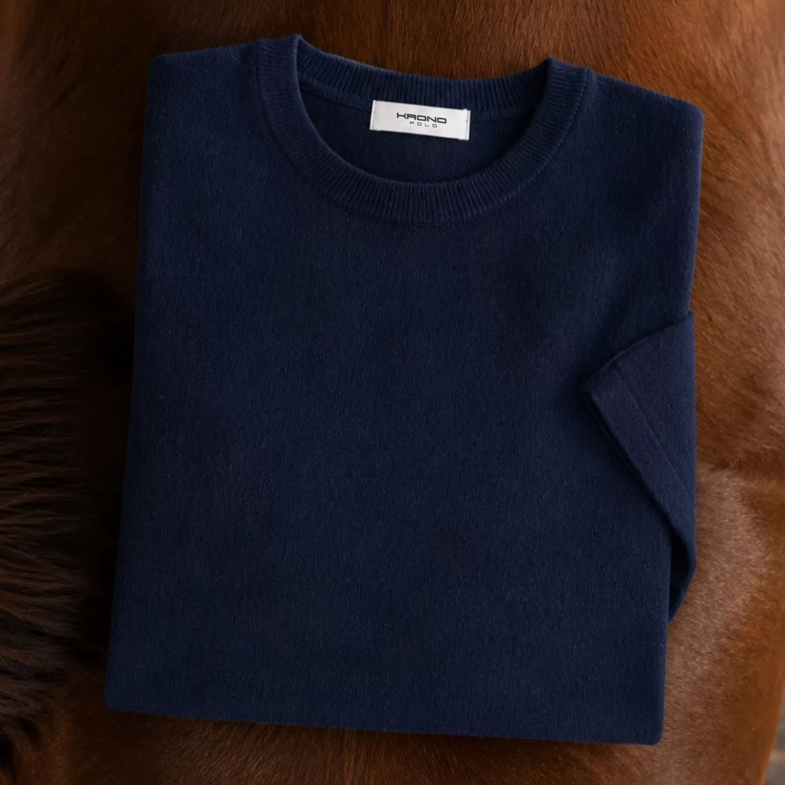T-shirt en cachemire Bleu T-shirt en cachemire Bleu