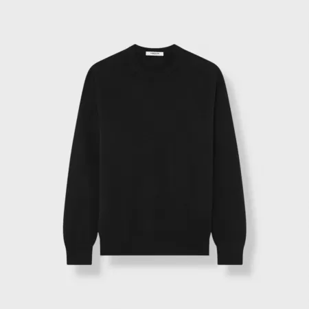 Pull col rond en cachemire noir
