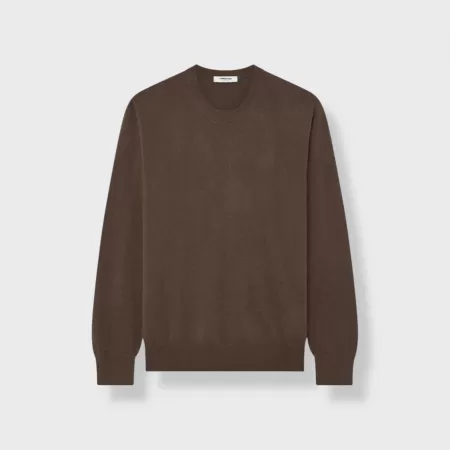 Pull col rond en cachemire Marron