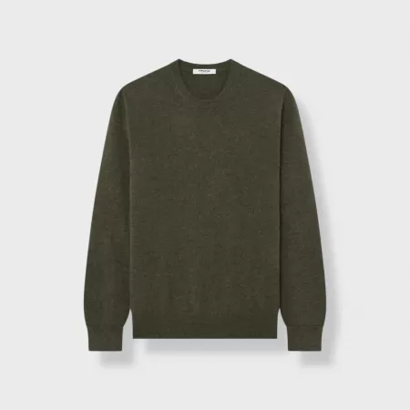 Pull col rond en cachemire Vert