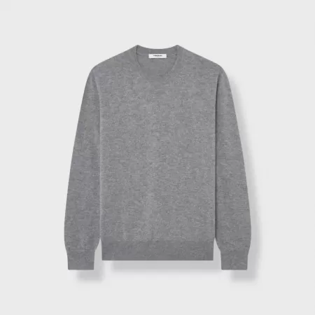 Pull col rond en cachemire Gris