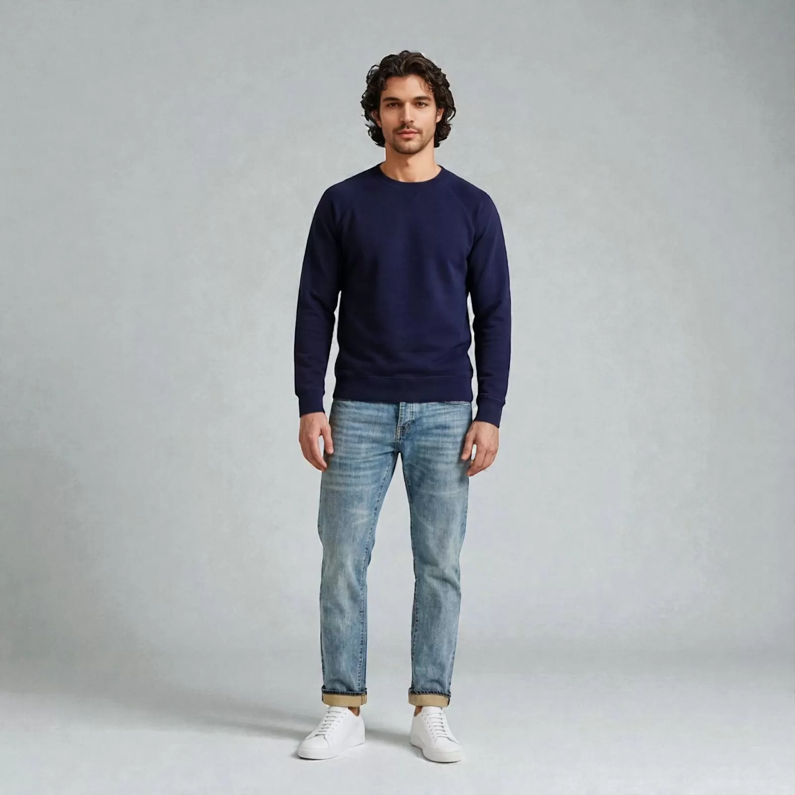 Sweatshirt en Cachemire Bleu Sweatshirt en Cachemire Bleu