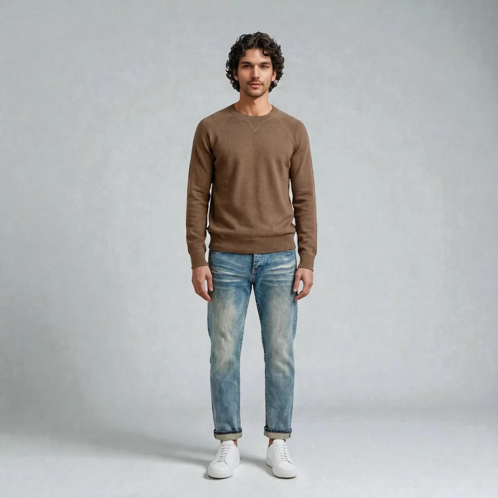 Sweatshirt en Cachemire Marron Sweatshirt en Cachemire Marron