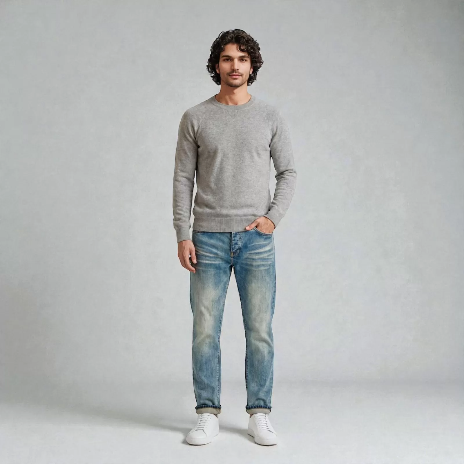 Sweatshirt en Cachemire Gris Clair Sweatshirt en Cachemire Gris Clair