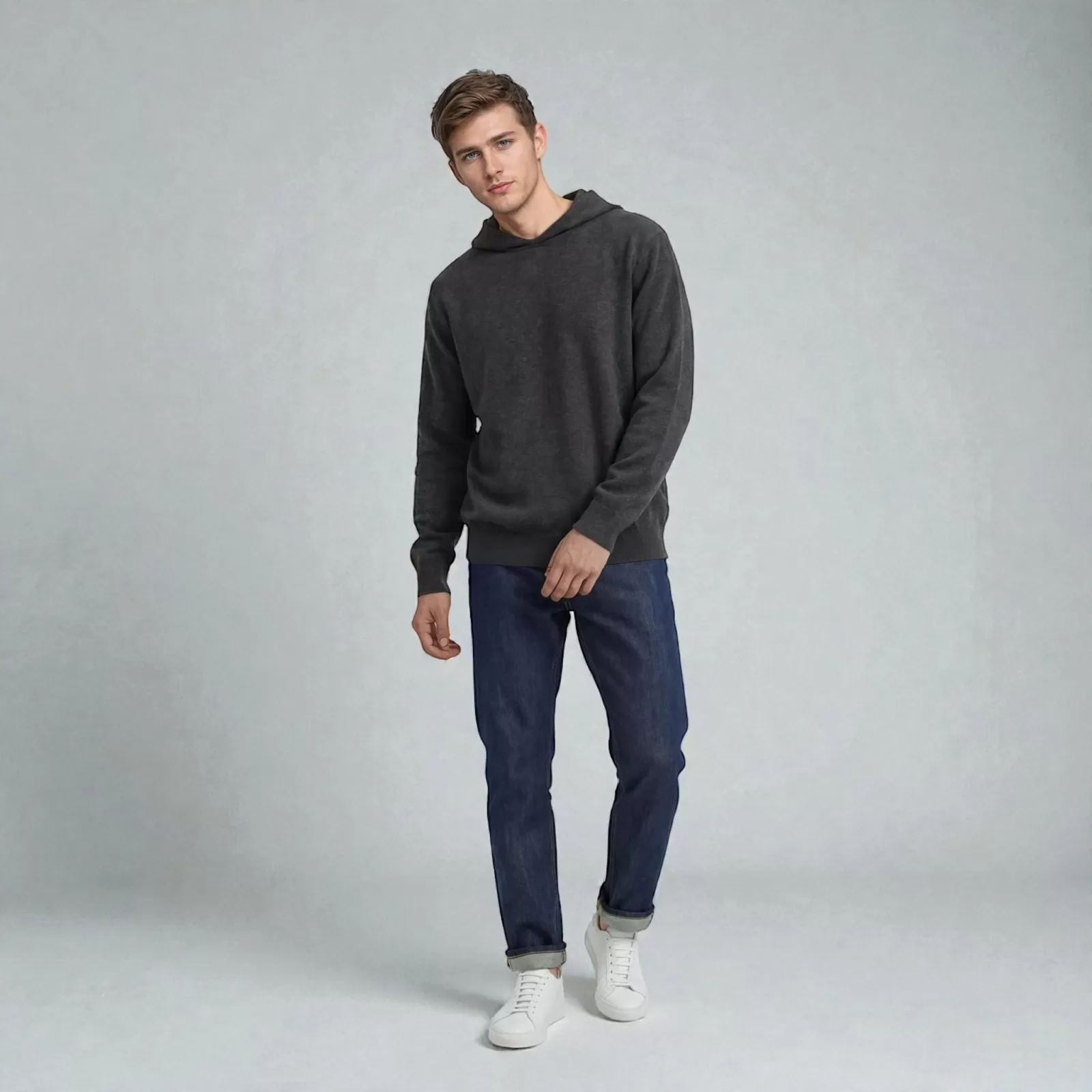 Sweat à capuche Chukka en cachemire Charbon Sweat à capuche Chukka en cachemire Charbon