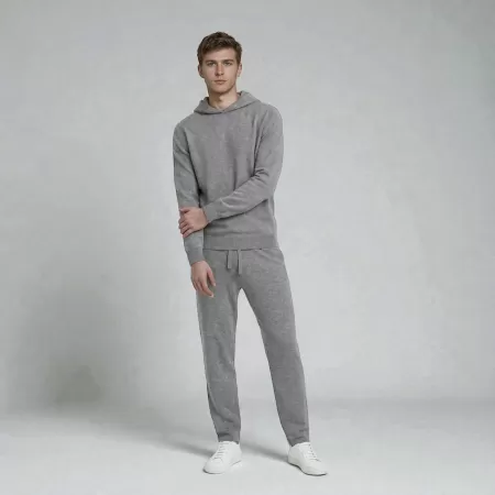 Sweat à capuche Chukka en cachemire Gris