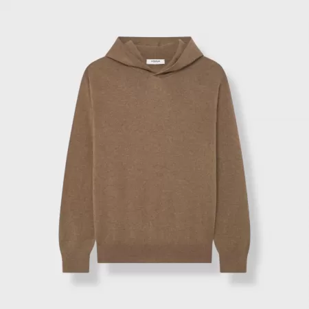 Sweat à capuche Chukka en cachemire Marron Clair