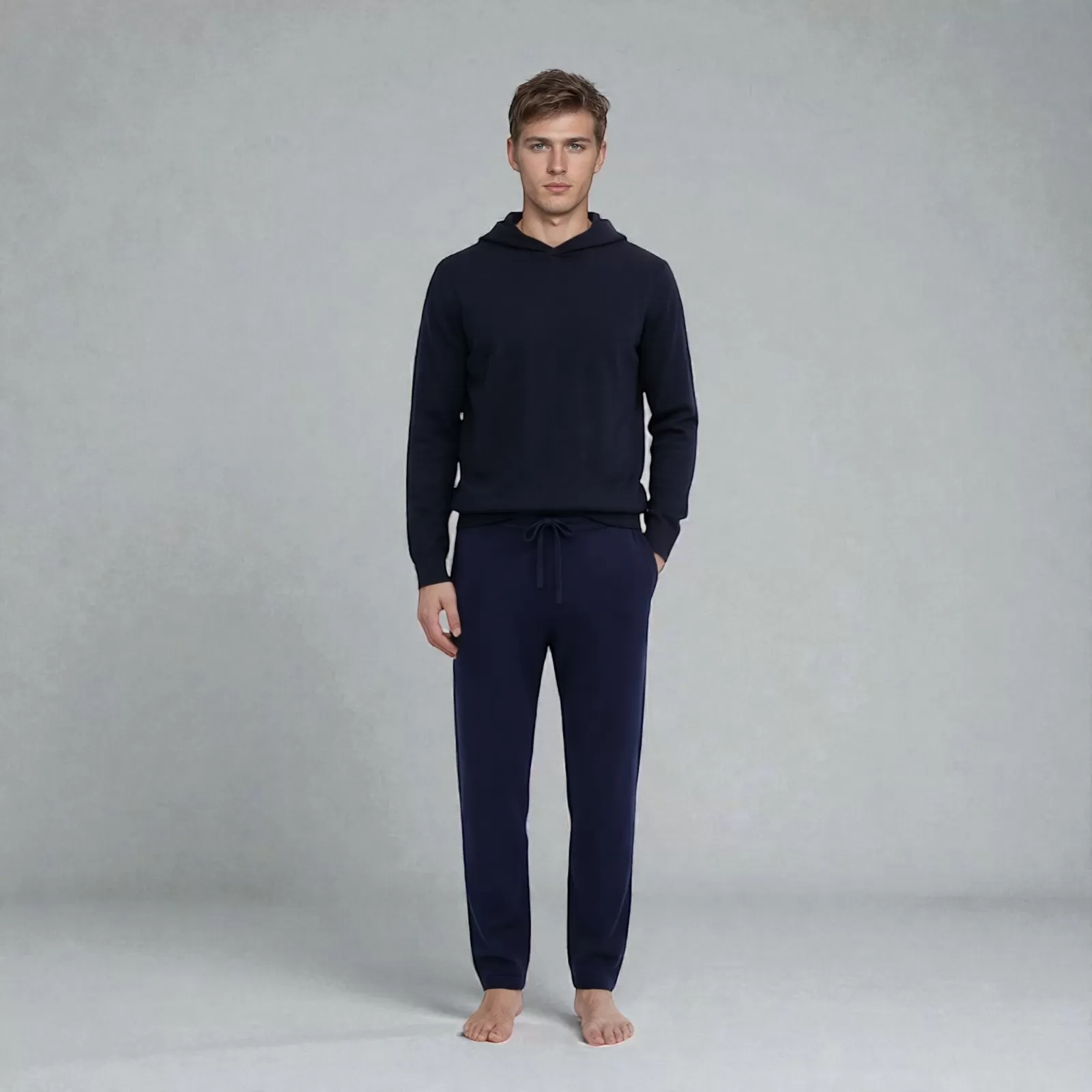 Sweat à capuche Chukka en cachemire Bleu Marine Sweat à capuche Chukka en cachemire Bleu Marine