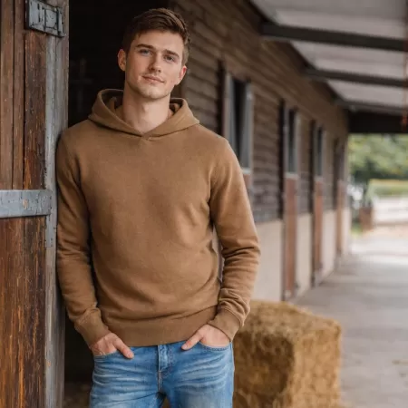 Sweat à capuche Chukka en cachemire Marron Clair