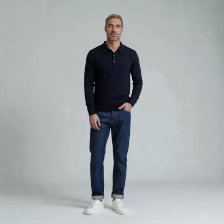 Polo en cachemire Bleu