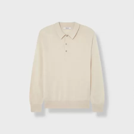 Polo en cachemire beige clair