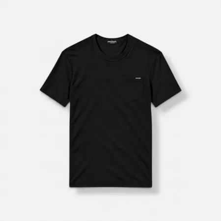 T-shirt en coton avec poche noir T-shirt en coton avec poche noir