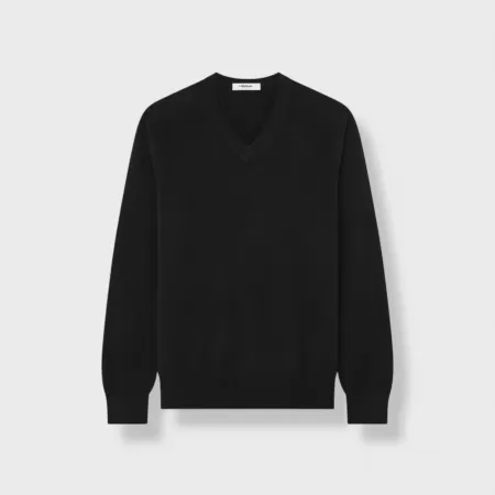 Pull Cachemire Col V noir