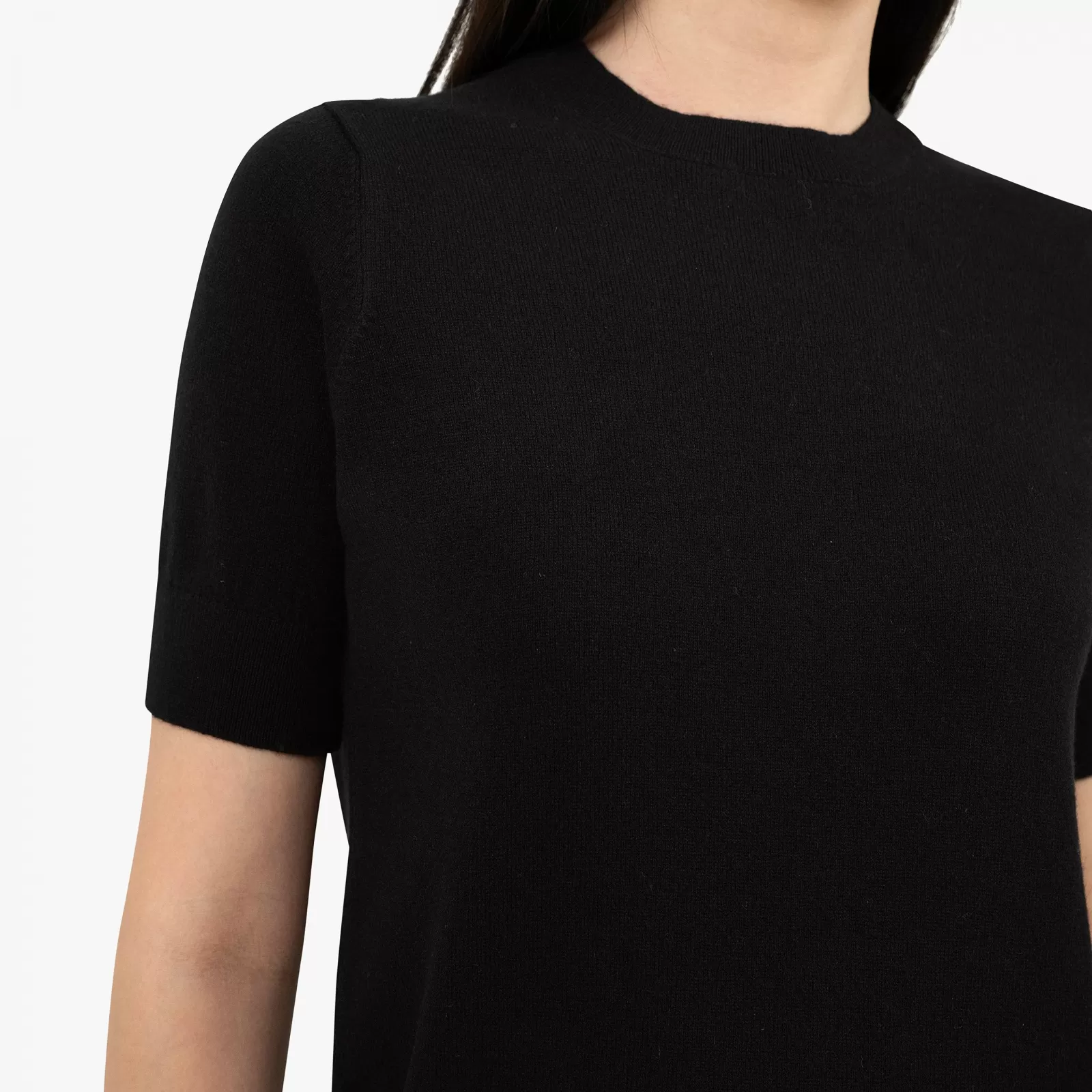 T-shirt en cachemire Noir T-shirt en cachemire Noir