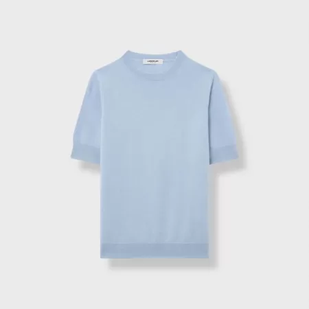 T-shirt en cachemire Bleu Clair T-shirt en cachemire Bleu Clair