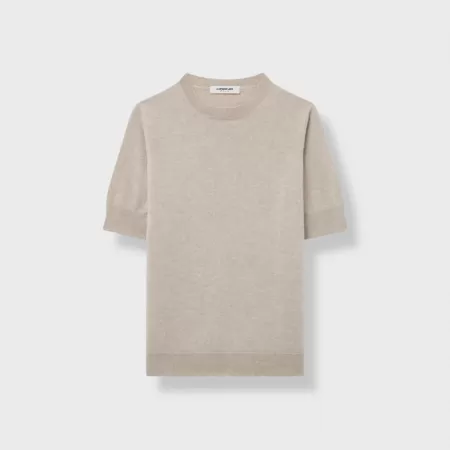 T-shirt en cachemire Taupe T-shirt en cachemire Taupe