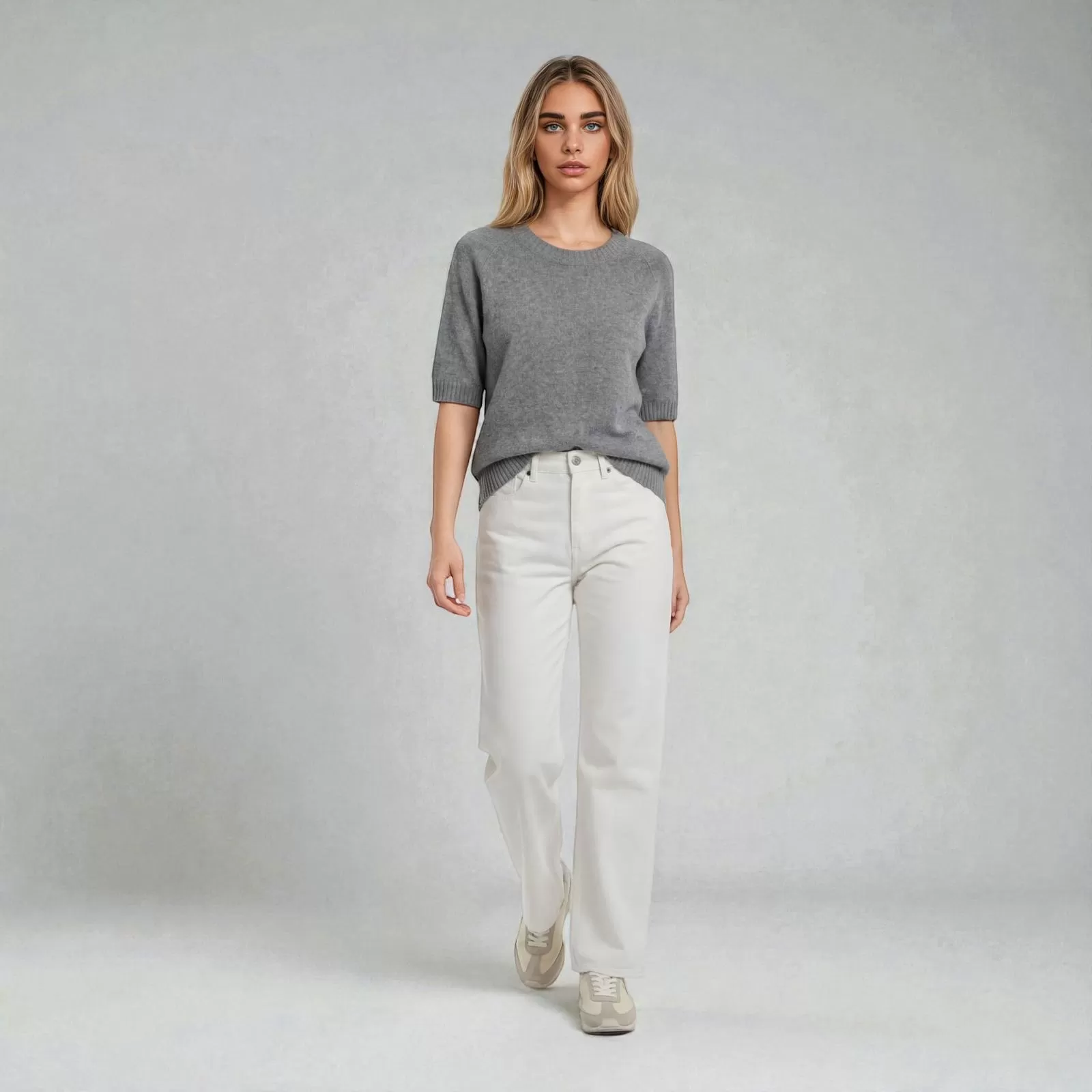 T-shirt en Cachemire Ayala Gris T-shirt en Cachemire Ayala Gris