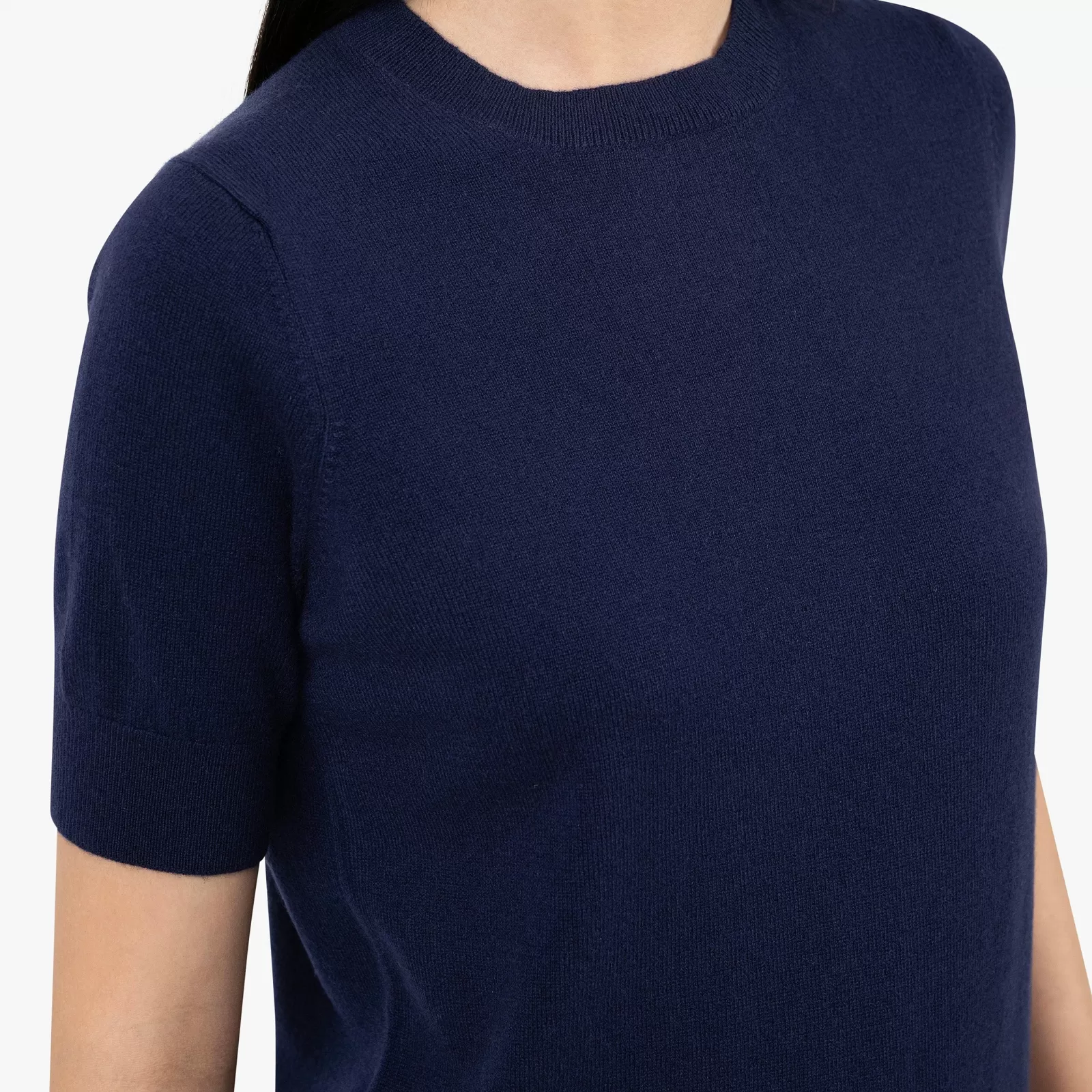 T-shirt en cachemire Bleu Marine T-shirt en cachemire Bleu Marine