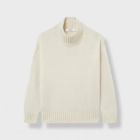 Pull Col Roulé en Cachemire Beige Clair