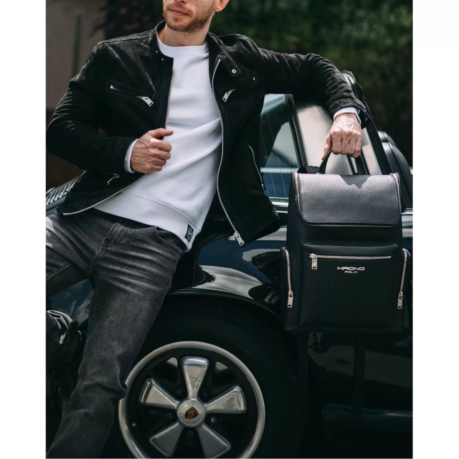 Blouson en Cuir Suédé Noir Blouson en Cuir Suédé Noir