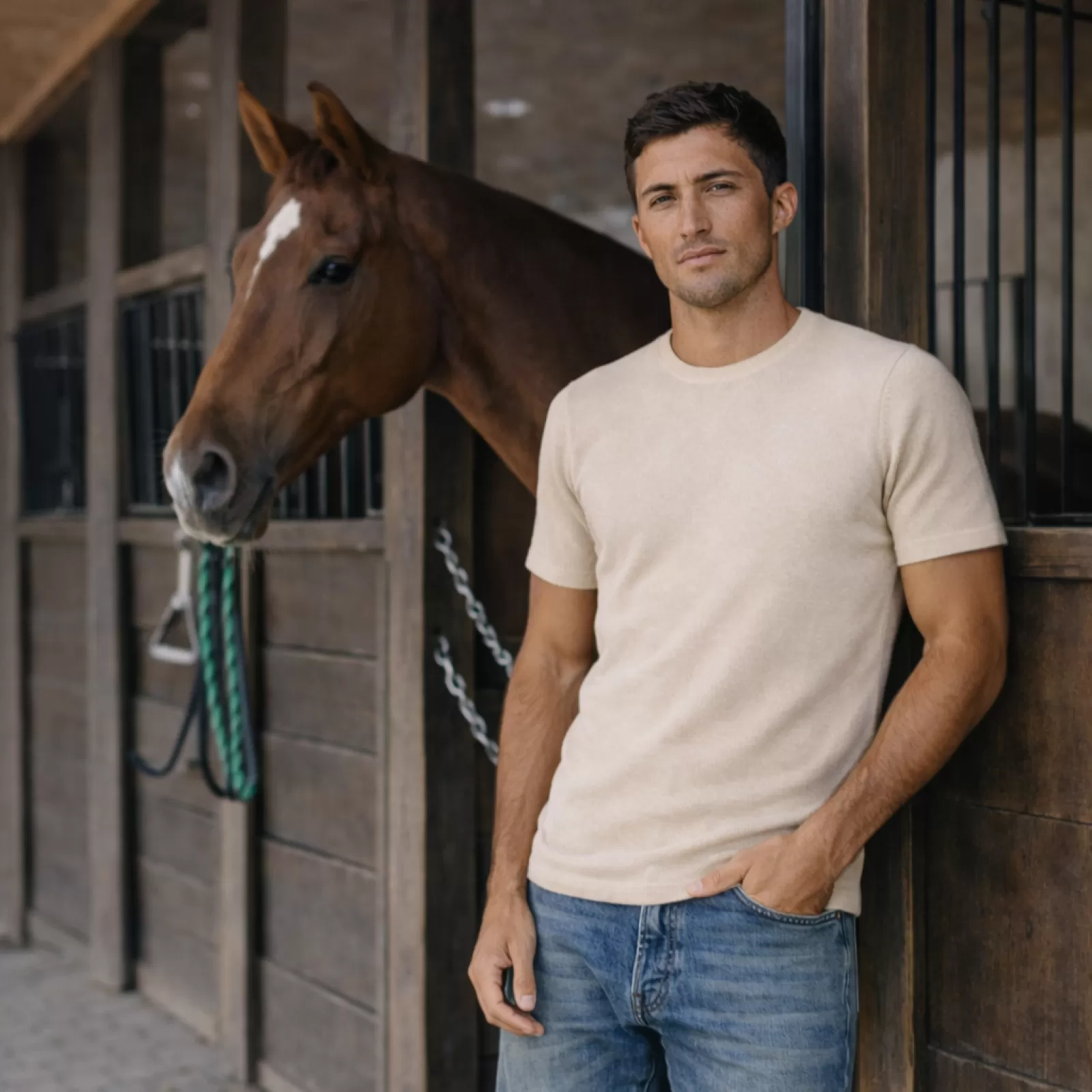 T-shirt en cachemire Beige T-shirt en cachemire Beige