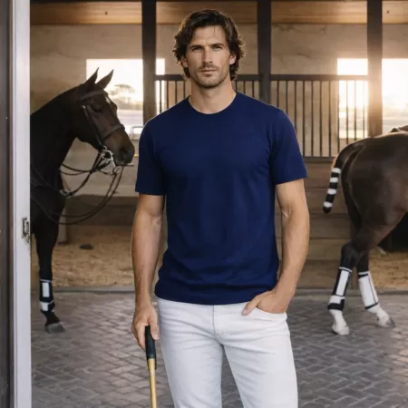 T-shirt en cachemire Bleu