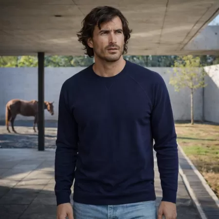 Sweatshirt en Cachemire Bleu