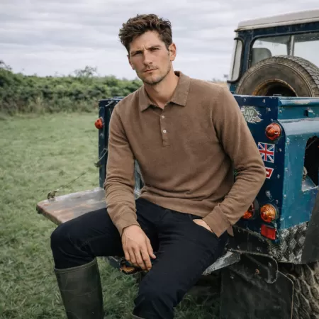 Polo en cachemire Marron Clair