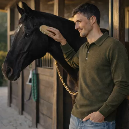 Polo en cachemire Vert