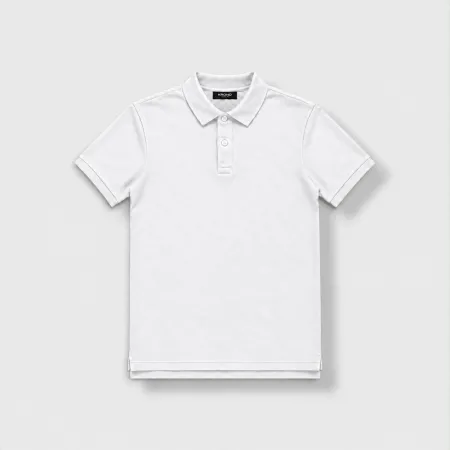 Polo en piqué de coton blanc