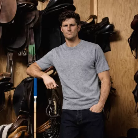 T-shirt en cachemire Gris