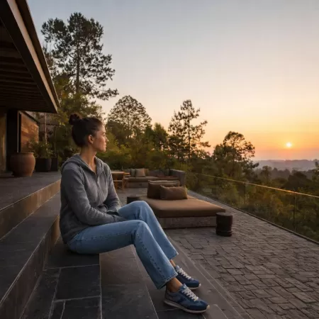 Sweat à capuche Zippé en cachemire Gris