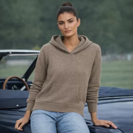 Sweat à capuche Chukka en cachemire Taupe