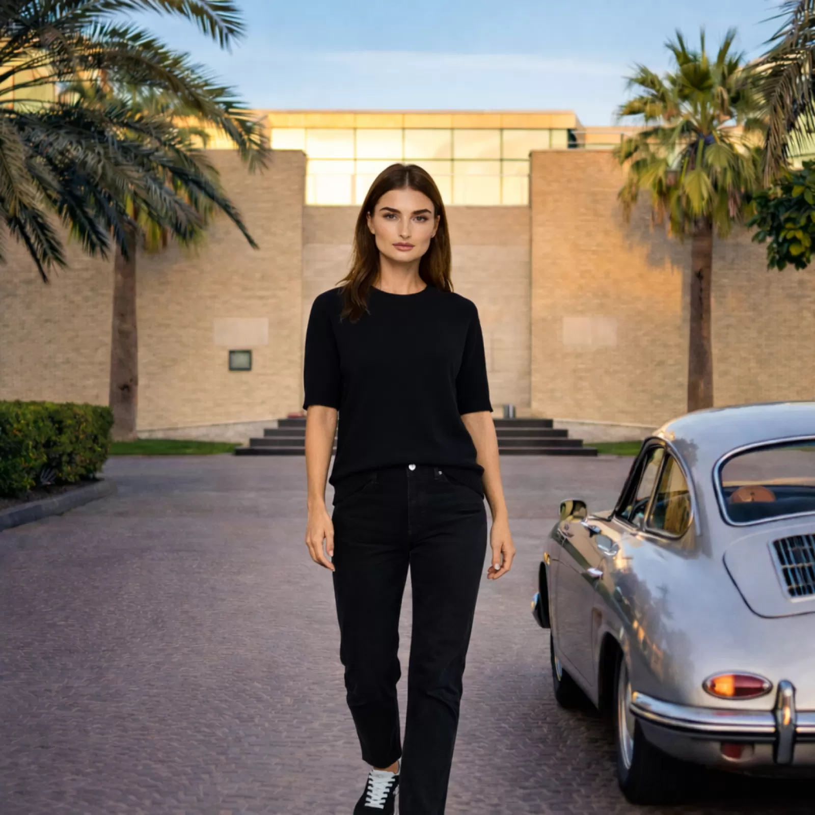 T-shirt en Cachemire Ayala Noir T-shirt en Cachemire Ayala Noir