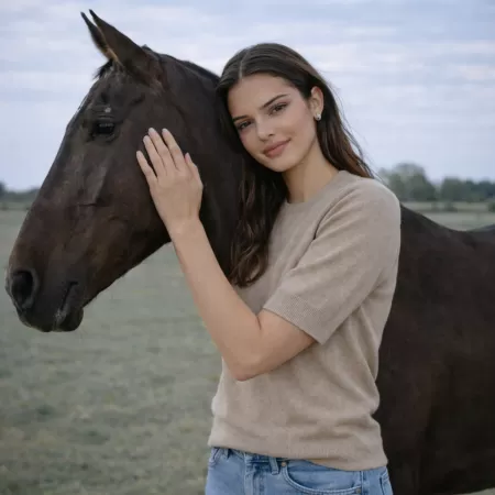 T-shirt en cachemire Taupe T-shirt en cachemire Taupe