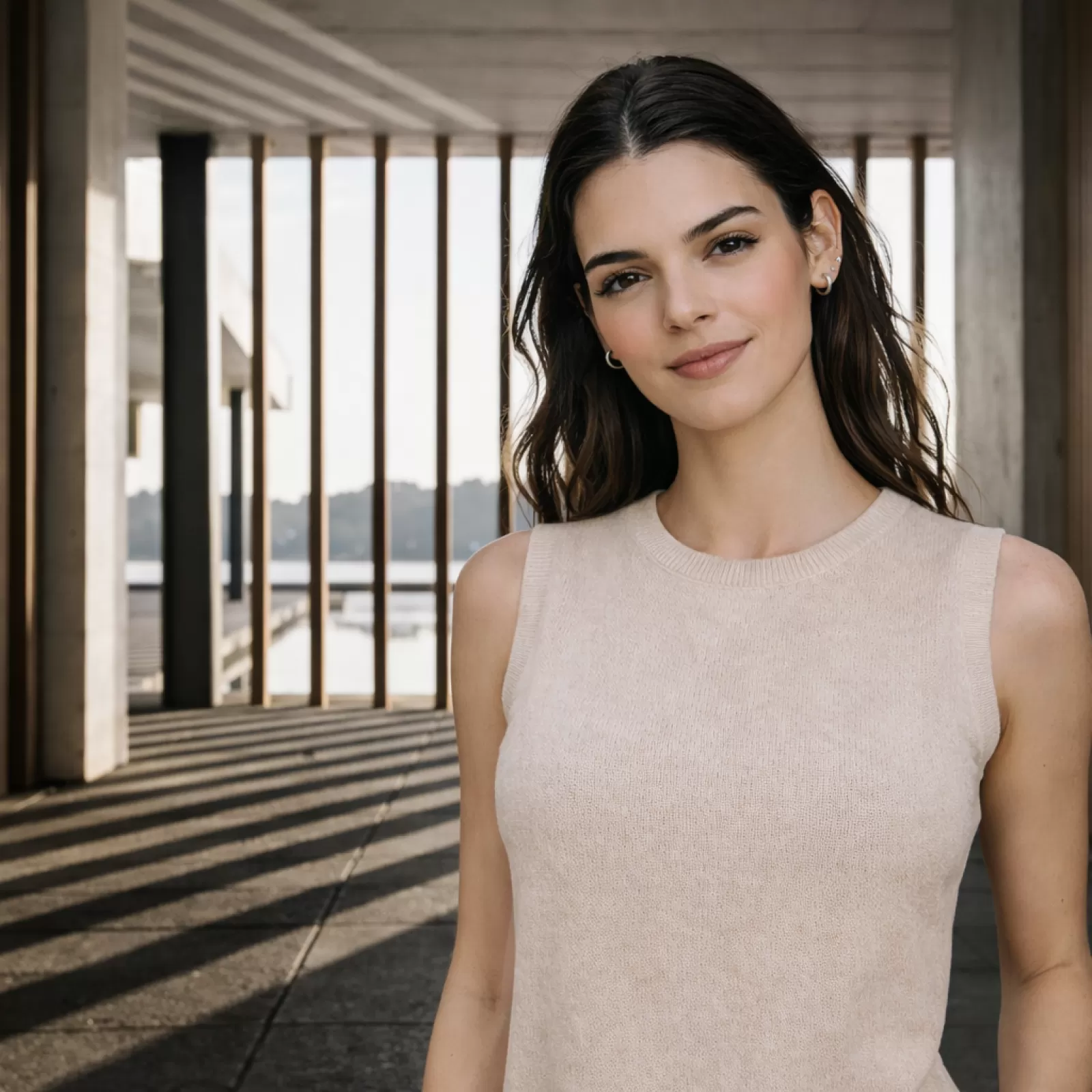 Débardeur en Cachemire Beige Clair Débardeur en Cachemire Beige Clair