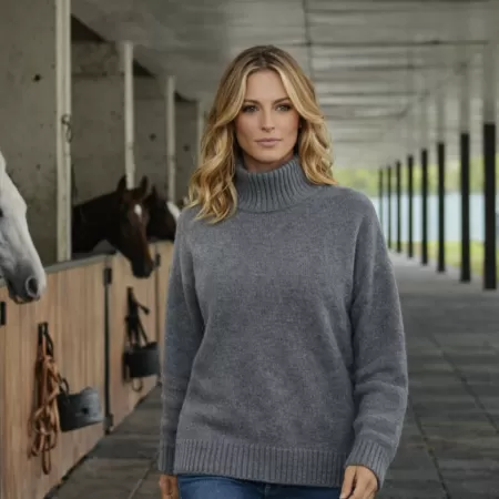 Pull Col Roulé en Cachemire Gris Pull Col Roulé en Cachemire Gris